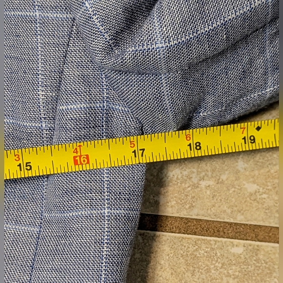 Banana Republic Linen Blend Plaid Blazer Size Petite 2 - Picture 10 of 11